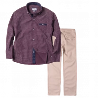 Παιδικό πουκάμισο για αγόρια Sheffield μελιτζάνι καλό επίσημο εκδηλώσεις online | Παιδικό παντελόνι για αγόρια Genova 2 μπέζ καθημερινά αγορίστικα ελαστικά online (1) 