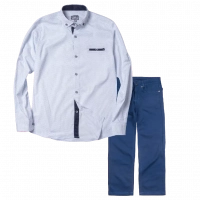 Παιδικό πουκάμισο για αγόρια Derry άσπρο καλό επίσημο εκδηλώσεις online | Παιδικό παντελόνι για αγόρια Genova 2 μπλε γαλάζιο καθημερινά ελαστικά αγορίστικά online (3) 