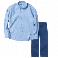 Παιδικό πουκάμισο για αγόρια Burnley γαλάζιο καλό επίσημο εκδηλώσεις onlline | Παιδικό παντελόνι για αγόρια Genova 2 μπλε γαλάζιο καθημερινά ελαστικά αγορίστικά online (3) 