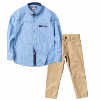 Παιδικό πουκάμισο για αγόρια Winchester γαλάζιο καλό επίσημο εκδηλώσεις online | Παιδικό παντελόνι για αγόρια Sandy Kids μπεζ online 