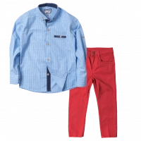 Παιδικό πουκάμισο για αγόρια Winchester γαλάζιο καλό επίσημο εκδηλώσεις online | Παιδικό παντελόνι Losan για αγόρια Basic κόκκινο επώνυμα παιδικά ρούχα online αγορίστικα ετών 