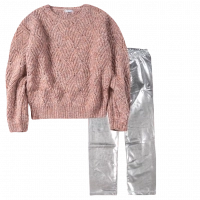 Παιδική μπλούζα Mayoral για κορίτσια zagor ροζ πλεκτή   πουλόβερ ζεστές κοριτσίστικες μακρυμάνικες επώνυμες | Παιδικό κολάν ΕΒΙΤΑ για κορίτσια Stainless Steel γκρι καθημερινό μεταλιζέ πάρτι ετών online11 