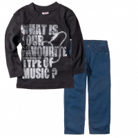 Παιδική μπλούζα New College για αγόρια Music Μαύρο αγορίστικες ελληνικές κοντομάνικες μπλούζες | Παιδικό παντελόνι για αγόρια Genova2 μπλέ σκούρο 2 (1) 