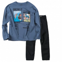 Παιδική μπλούζα Losan για αγόρια Expand μπλε καθημερινή άνετη  εποχιακή επώνυμη ετών online (1) | Παιδικό παντελόνι για αγόρια New College Sky μπλε μοντέρνα παιδικά παντελόνια ελληνικά παιδικά ρούχα 