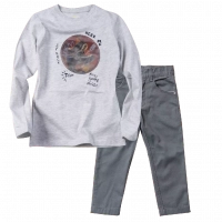 Παιδικ΄μπλούζα Losan για αγόρια Rock γκρι κσθημερινές εποχιακές επώνυμες σχολεία μακρυμάνικες ετών online | Παιδικό παντελόνι για αγόρια Sandy Kids γκρι αγορίστικα καλά παντελόνια μοντέρνα παιδικά ρούχα online ετών 