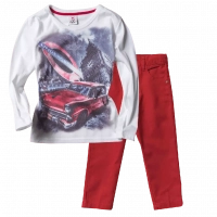 Παιδική μπλούζα New College για αγόρια Underground Άσπρο αγορίστικες ελληνικές εποχιακές μπλούζες | Παιδικό παντελόνι για αγόρια Sandy Kids κόκκινο αγορίστικα καλά παντελόνια μοντέρνα παιδικά ρούχα online ετών 