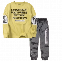 Παιδική μπλούζα Losan για αγόρια Footprints lime καθημερινή άνετη εποχιακή ετών online (1) | Παιδικό παντελόνι φόρμας Losan για αγόρια Shadow γκρι καθημερινό άνετο αθητικό επώνυμο ετών online (1) 