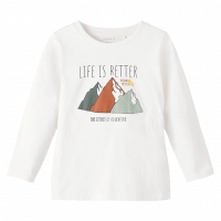 Παιδική μπλούζα name it για αγόρια life is better άσπρο εποχιακές μπλούζες λεπτές με σχέδιο ετών μοντέρνες βαμβακερές online