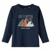 Παιδική μπλούζα name it για αγόρια life is better μπλε εποχιακές μπλούζες λεπτές με σχέδιο ετών μοντέρνες βαμβακερές online