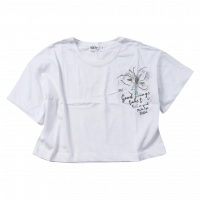Παιδική μπλουζα ΝΕΚ για κορίτσια Take Time άσπρο μοντέρνο ελληνικό καλοκαιρινό κοριτσίστικο κροκ τοπ ετών online (1)