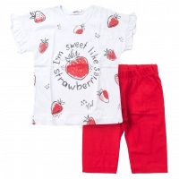 Παιδικό σετ NEK για κορίτσια Sweet strawberries άσπρο καλοκαιρινό κοριτσίστικο οικονομικό μοντέρνο ετών Online (1)