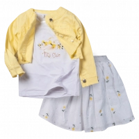 Παιδικό σετ Εβίτα για κορίτσια Tres chick κίτρινο με φούστα καλοκαιρινά casual ελληνικά οικονομικά   ετών online (1)
