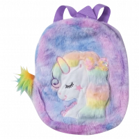 Παιδική τσάντα πλάτης για κορίτσια unicorn smile μωβ  κοριτσάκια τσαντούλες χνουδωτές  μικρές online (1)