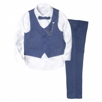 Παιδικό σετ με γιλέκο για αγόρια Arecibo ραφ αμπιγέ σετάκια με πουκάμισο για γάμους βαφτίσεις Online ετών