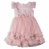 Παιδικό φόρεμα αμπιγέ για κορίτσια Penelope ροζ φόρέματα με τούλι πριγκιπικά ρομαντικά για γάμους βαφτίσεις ετών