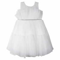 Παιδικό φόρεμα αμπιγέ για κορίτσια Iris άσπρο φόρέματα με τούλι πριγκιπικά ρομαντικά για γάμους βαφτίσεις ετών