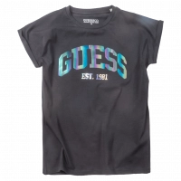 Παιδική μπλούζα Guess για κορίτσια Holo μαύρο 