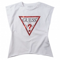 Παιδική μπλούζα Guess για κορίτσια Question άσπρο