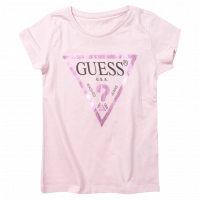 Παιδική μπλούζα Guess για κορίτσια Shinny ροζ καθημερινά μονόχρωμα κοριτσίστικα online (1)