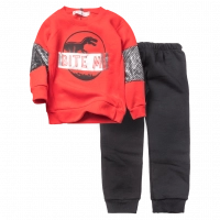 παιδικό σετ φόρμας Emery για αγόρια Jurasic κόκκινο χειμερινή φόρμα χνούδι οικονομικη αγόρι 4 ετών (1)