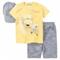 Βρεφικό σετ Hashtag για αγόρια Teddy Bear  κίτρινο καθημερινά σετάκια καλοκαιρινά βρεφικά online (1)