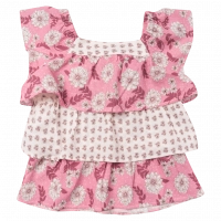 Παιδική μπλούζα Mayoral για κορίτσια flower sky ροζ κοντομάνικες μπλούζες καλοκαιρινές αμπιγέ για κοριτσάκια ετών