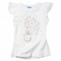Παιδική μπλούζα Mayoral για κορίτσια Summer flowers άσπρο 
