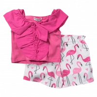 Παιδικό σετ Εβίτα για κορίτσια Flamingos Run φούξια ελληνικό επώνυμο σετ με σορτς οικονομικό κοριτσίστικο ετών Online (4)