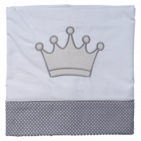 Παιδικό σετ σεντόνια ABO Royal Baby άσπρο 70-165εκ crown άσπρο γκρι για δώρο ελληνικά  (2)