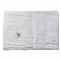 Παιδικό σετ πετσέτες ABO Moon littleBear άσπρο 60-120Εκ ελληνικά βαμβακερά για δώρο (2)