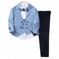 Παιδικό κοστούμι για αγόρια και παραγαμπράκια Νίσυρος γαλάζιο κοστούμια γάμους βαφτίσεις αμπιγέ (1)