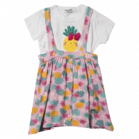 Παιδικό φόρεμα Εβίτα για κορίτσια Pine Bow ροζ καθημερινό με φρούτα άνετο βόλτα καλοκαιρινό χρονών (1)