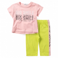 Παιδικό σετ ΝΕΚ για κορίτσια Big  Smile ροζ καθημερινό κοντομάνικο σχολείο  άνετο ετών  (5)