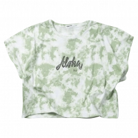 Παιδική μπλούζα ΝΕΚ για κορίτσια Aloha πράσινο καλοκαιρινές κοντομάνικες crop top κοντές μακό ετών