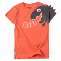 Παιδική μπλούζα Losan για αγόρια dino roar πορτοκαλί t-shirt αγορίστικα καλοκαιρινά κοντομάνικα μακό ετών