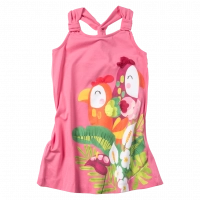 Παιδικό φόρεμα Mayoral tropical parrots ροζ καλοκαιρινά φορέματα μακό μοντέρνα ετών