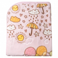 Παιδική κουβέρτα fleece για κορίτσια rain ροζ ζεστές κουβερτούλες βρεφικές χοντρές
