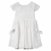 Παιδικό φόρμεα Losan για κορίτσια sugar free άσπρο καλοκαιρινά φορέματα αμπιγέ απλά κοντομάνικα σκέτα ετών