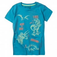 Παιδική μπλούζα Blue seven για αγόρια glowing dino μπλε μπλούζες κοντομάνικες  δεινόσαυρους φοσφορίζει καλοκαρινές ετών (5)