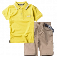 Παιδική μπλούζα New College για αγόρια NC Polo 3 Κίτρινο καθημερινό άνετο βόλτα ετών online | Παιδική βερμούδα New College για αγόρια Stylish μπεζ καλοκαιρινές επώνυμες ετών βερμούδες online (1) 