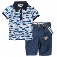 Παιδική μπλούζα New Collage για αγόρια Splash Μπλε αγορίστικες καλοκαιρινές ελληνικές μπλούζες κοντομάνικες | Παιδική βερμούδα New College για αγόρια Summer Color μπλε αγορίστικες βερμούδες καλοκαιρινές για αγόρια ετών μοντέρνα online 
