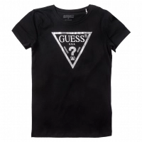 Παιδική μπλούζα Guess για κορίτσια Silver μαύρο 