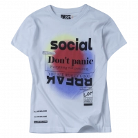 Παιδική μπλούζα Losan για αγόρια social άσπρο  αγορίστικες κοντομάνικες καλοκαιρινές μπλούζες tshirt ετών