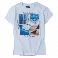 Παιδική μπλούζα Losan για αγόρια positivity άσπρο αγορίστικες κοντομάνικες καλοκαιρινές μπλούζες tshirt ετών