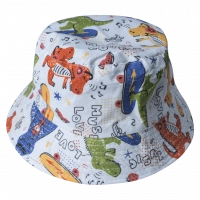 Παιδικό καπέλο bucket για αγόρια  dino άσπρο μοντέρνα καπελάκια για αγοράκια στρογγυλά ετών online
