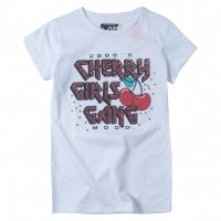 Παιδική μπλούζα Losan για κορίτσια Cherry gang άσπρο