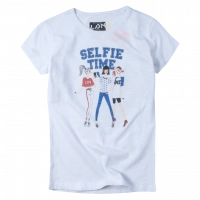 Παιδική μπλούζα Losan για κορίτσια Selfie time άσπρο κοντομάνικες καλοκαιρινές επώνυμες ετών online (1)