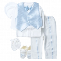 Βρεφικό σετ για νεογέννητα αγόρια Silver Bullets Σιέλ αγορίστικα σετ για βάφτιση και γάμο για μωρά online (1)