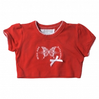 Παιδική μπλούζα Miss one για κορίτσια butterfly κόκκινη καλοκαιρινά μπλουζάκια κοντά crop top