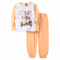 Παιδική πιτζάμα Trax για κορίτσια Carte πορτοκαλί χειμωνιάτικη ελληνική με στάμπα ετών online (1)